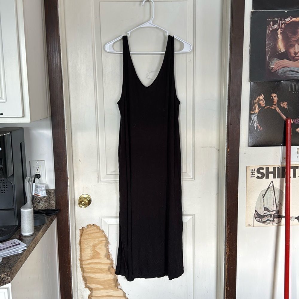 Soft black midi dress